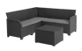 Rosalie 5 Seater Corner Lounge Set With Storage Table - Grey